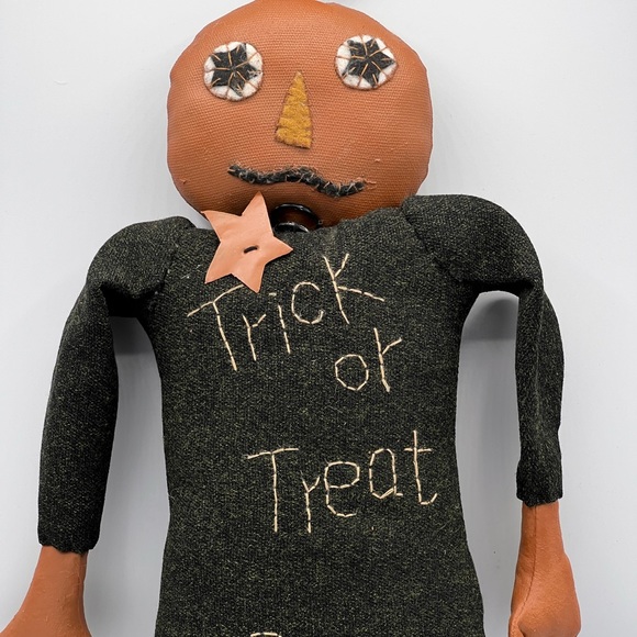 RARE Sharon Andrews ESC Trading Folk Art Pumpkin Man - Picture 3 of 9